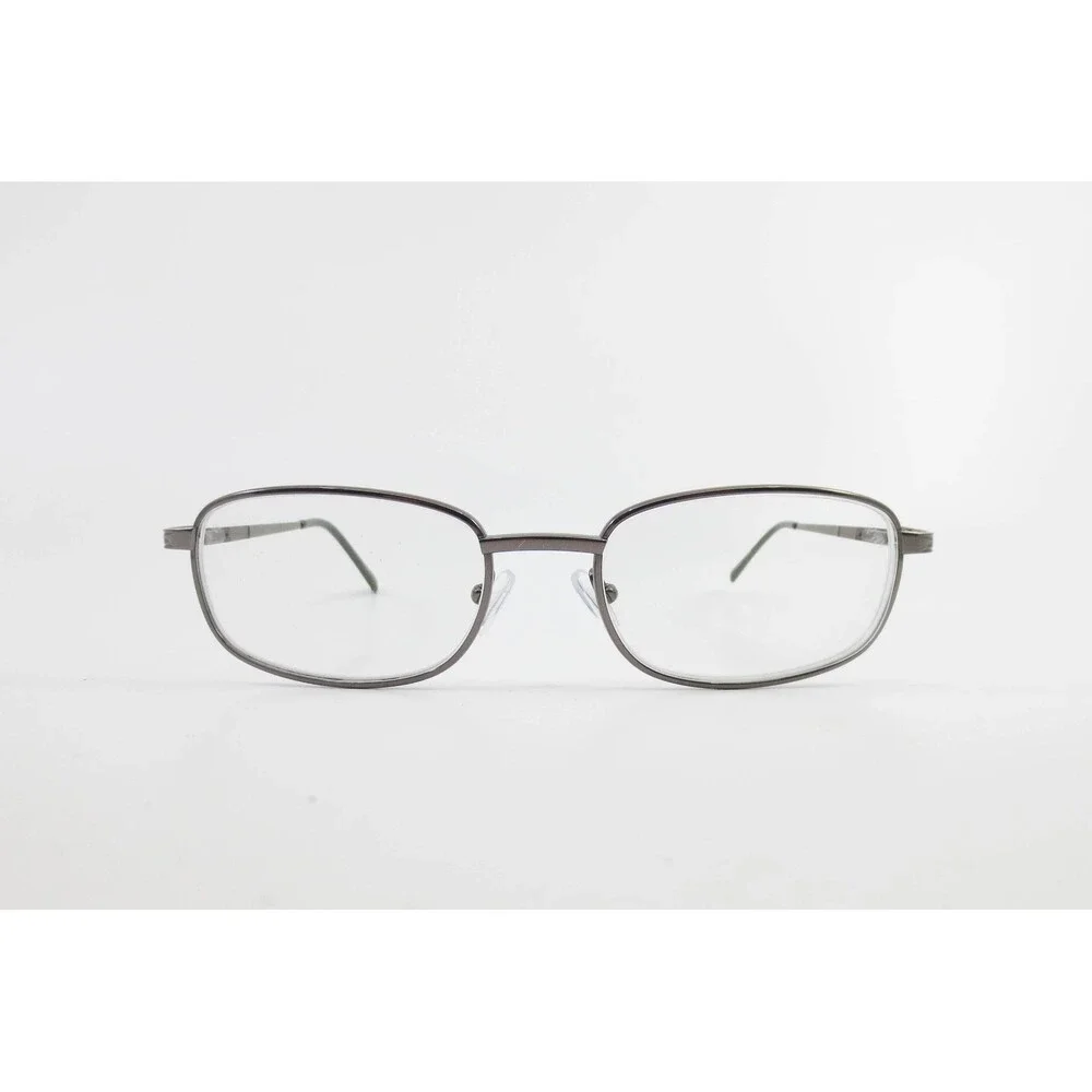 Gunmetal Gray Oval Metal Eyeglass Frames 49-18-135 Full Rim 37569